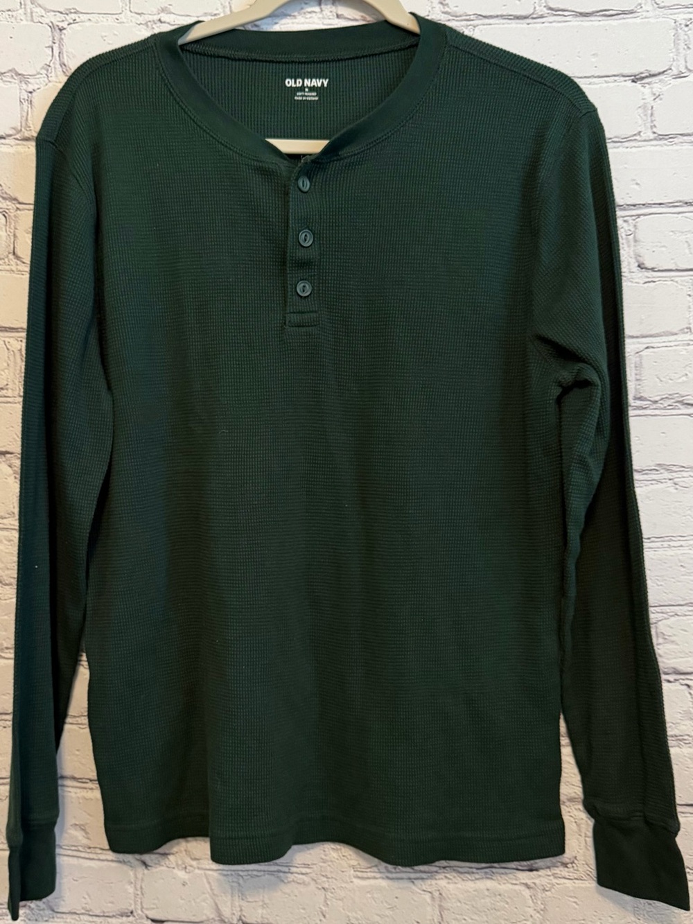 Old Navy Men's Waffle Henley Long Sleeve Bundle